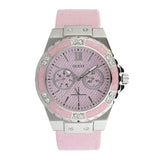 Buy Shop Guess Limelight Quartz Diamonds Pink Dial Pink Denim Strap Watch For Women - W0775l15 USA Online