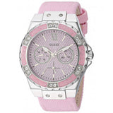 Buy Shop Guess Limelight Quartz Diamonds Pink Dial Pink Denim Strap Watch For Women - W0775l15 USA Online