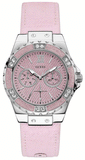 Buy Shop Guess Limelight Quartz Diamonds Pink Dial Pink Denim Strap Watch For Women - W0775l15 USA Online