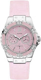 Buy Shop Guess Limelight Quartz Diamonds Pink Dial Pink Denim Strap Watch For Women - W0775l15 USA Online