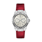 Buy Shop Guess Limelight Quartz Diamonds White Dial Red Leather Strap Watch For Women - W0775L11 USA Online