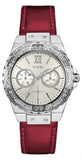 Buy Shop Guess Limelight Quartz Diamonds White Dial Red Leather Strap Watch For Women - W0775L11 USA Online