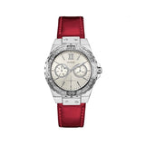 Buy Shop Guess Limelight Quartz Diamonds White Dial Red Leather Strap Watch For Women - W0775L11 USA Online