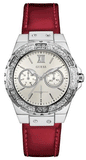 Buy Shop Guess Limelight Quartz Diamonds White Dial Red Leather Strap Watch For Women - W0775L11 USA Online