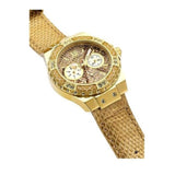 Buy Shop Guess Limelight Quartz Gold Dial Gold Leather Strap Watch For Women - W0775L13 USA Online