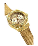 Buy Shop Guess Limelight Quartz Gold Dial Gold Leather Strap Watch For Women - W0775L13 USA Online