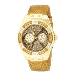 Buy Shop Guess Limelight Quartz Gold Dial Gold Leather Strap Watch For Women - W0775L13 USA Online