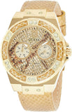 Buy Shop Guess Limelight Quartz Gold Dial Gold Leather Strap Watch For Women - W0775L13 USA Online
