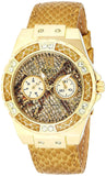 Buy Shop Guess Limelight Quartz Gold Dial Gold Leather Strap Watch For Women - W0775L13 USA Online