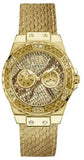 Buy Shop Guess Limelight Quartz Gold Dial Gold Leather Strap Watch For Women - W0775L13 USA Online