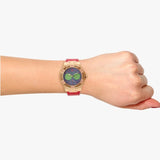 Buy Shop Guess Limelight Quartz Multicolor Dial Red Leather Strap Watch For Women - W0775L4 USA Online