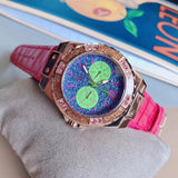 Buy Shop Guess Limelight Quartz Multicolor Dial Red Leather Strap Watch For Women - W0775L4 USA Online
