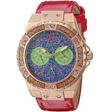 Buy Shop Guess Limelight Quartz Multicolor Dial Red Leather Strap Watch For Women - W0775L4 USA Online
