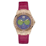 Buy Shop Guess Limelight Quartz Multicolor Dial Red Leather Strap Watch For Women - W0775L4 USA Online