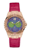 Buy Shop Guess Limelight Quartz Multicolor Dial Red Leather Strap Watch For Women - W0775L4 USA Online