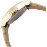 Buy Shop Guess Limelight Quartz Silver Dial Golden Leather Strap Watch For Women - W0775L2 USA Online