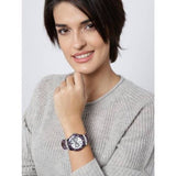 Buy Shop Guess Limelight Quartz Silver Dial Purple Leather Strap Watch For Women - W0775L6 USA Online