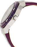 Buy Shop Guess Limelight Quartz Silver Dial Purple Leather Strap Watch For Women - W0775L6 USA Online