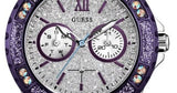 Buy Shop Guess Limelight Quartz Silver Dial Purple Leather Strap Watch For Women - W0775L6 USA Online