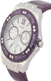 Buy Shop Guess Limelight Quartz Silver Dial Purple Leather Strap Watch For Women - W0775L6 USA Online