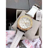 Buy Shop Guess Limelight Quartz Silver Dial White Leather Strap Watch For Women - W0775l8 USA Online