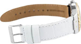Buy Shop Guess Limelight Quartz Silver Dial White Leather Strap Watch For Women - W0775l8 USA Online