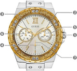 Buy Shop Guess Limelight Quartz Silver Dial White Leather Strap Watch For Women - W0775l8 USA Online