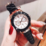 Buy Shop Guess Limelight Quartz White Dial Black Leather Strap Watch For Women - W0775L9 USA Online