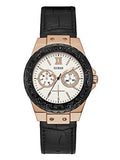 Buy Shop Guess Limelight Quartz White Dial Black Leather Strap Watch For Women - W0775L9 USA Online