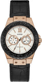 Buy Shop Guess Limelight Quartz White Dial Black Leather Strap Watch For Women - W0775L9 USA Online