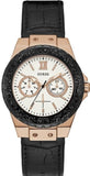 Buy Shop Guess Limelight Quartz White Dial Black Leather Strap Watch For Women - W0775L9 USA Online