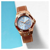 Buy Shop Guess Limelight Quartz White Dial Brown Leather Strap Watch For Women - W0775L7 USA Online