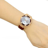 Buy Shop Guess Limelight Quartz White Dial Brown Leather Strap Watch For Women - W0775L7 USA Online
