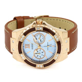 Buy Shop Guess Limelight Quartz White Dial Brown Leather Strap Watch For Women - W0775L7 USA Online