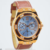Buy Shop Guess Limelight Quartz White Dial Brown Leather Strap Watch For Women - W0775L7 USA Online