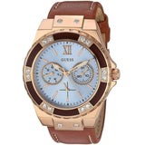Buy Shop Guess Limelight Quartz White Dial Brown Leather Strap Watch For Women - W0775L7 USA Online
