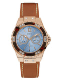 Buy Shop Guess Limelight Quartz White Dial Brown Leather Strap Watch For Women - W0775L7 USA Online