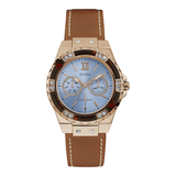 Buy Shop Guess Limelight Quartz White Dial Brown Leather Strap Watch For Women - W0775L7 USA Online