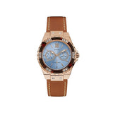 Buy Shop Guess Limelight Quartz White Dial Brown Leather Strap Watch For Women - W0775L7 USA Online