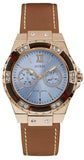 Buy Shop Guess Limelight Quartz White Dial Brown Leather Strap Watch For Women - W0775L7 USA Online