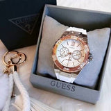 Buy Shop Guess Limelight White Dial White Rubber Strap Watch for Women - W1053L2 USA Online