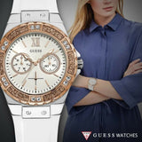 Buy Shop Guess Limelight White Dial White Rubber Strap Watch for Women - W1053L2 USA Online