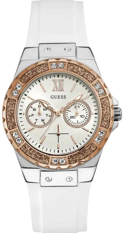 Buy Shop Guess Limelight White Dial White Rubber Strap Watch for Women - W1053L2 USA Online