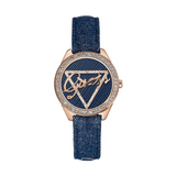 Buy Shop Guess Little Flirt Quartz Blue Dial Blue Leather Strap Watch For Women - W0456L6 USA Online