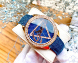 Guess Little Flirt Quartz Blue Dial Blue Leather Strap Watch For Women - W0456L6