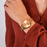 Buy Shop Guess Lola Quartz Gold Dial Gold Steel Strap Watch For Women - W1145L3 USA Online