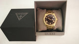 Buy Shop Guess Luna Diamonds Black Dial Gold Steel Strap Watch for Women - GW0307L2 USA Online