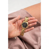 Buy Shop Guess Luna Diamonds Black Dial Gold Steel Strap Watch for Women - GW0307L2 USA Online