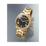 Buy Shop Guess Luna Diamonds Black Dial Gold Steel Strap Watch for Women - GW0307L2 USA Online