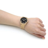 Buy Shop Guess Luna Diamonds Black Dial Gold Steel Strap Watch for Women - GW0307L2 USA Online
